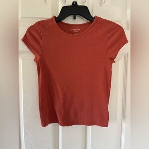 American Eagle Outfitters Burnt Orange Short Sleeve Top